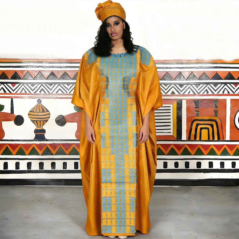 Plus Size Dashiki Ankara Dress with Headscarf | African Wedding Party Wear | Women