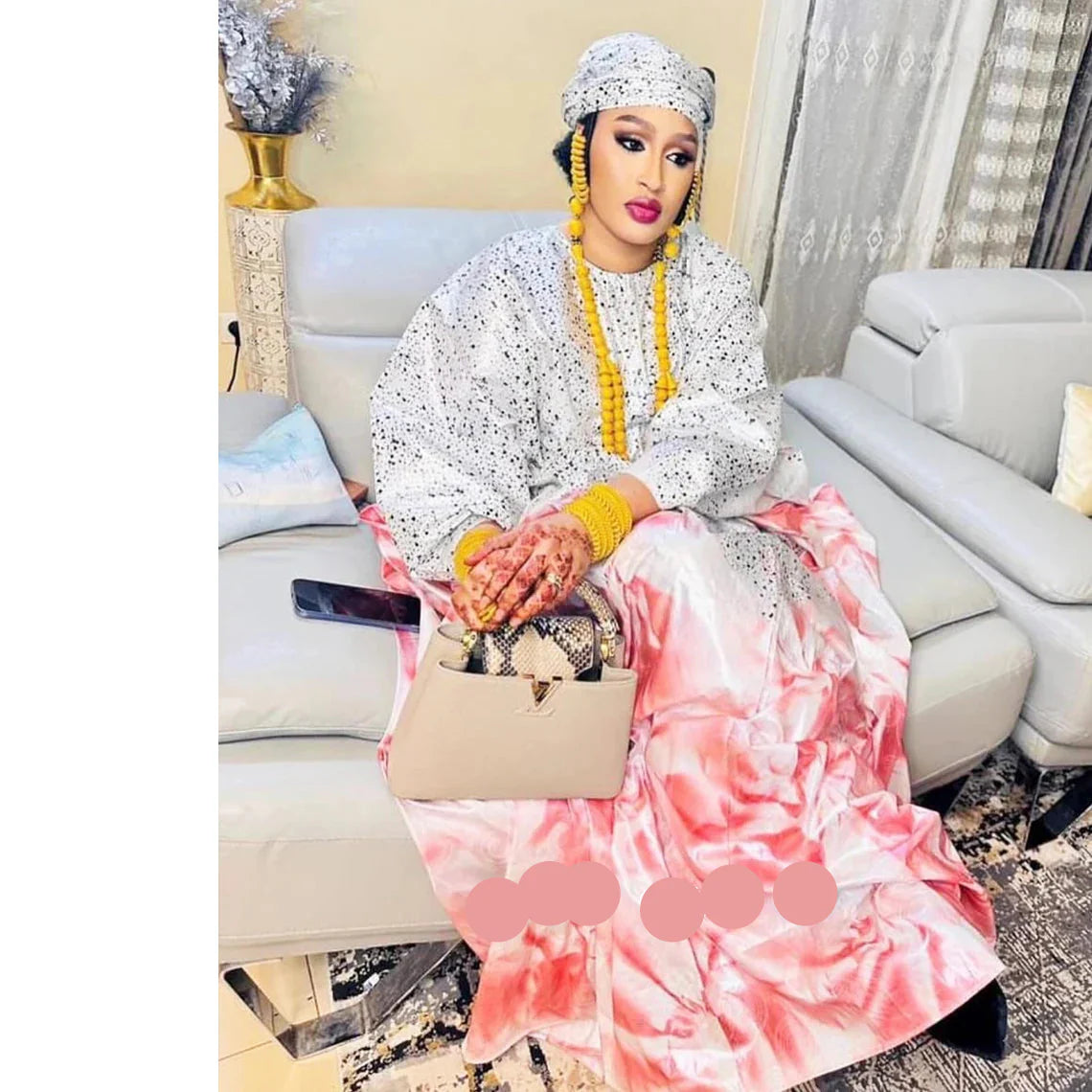 African Traditional  Print Bazin Rich Bubu Dress Original Dashiki