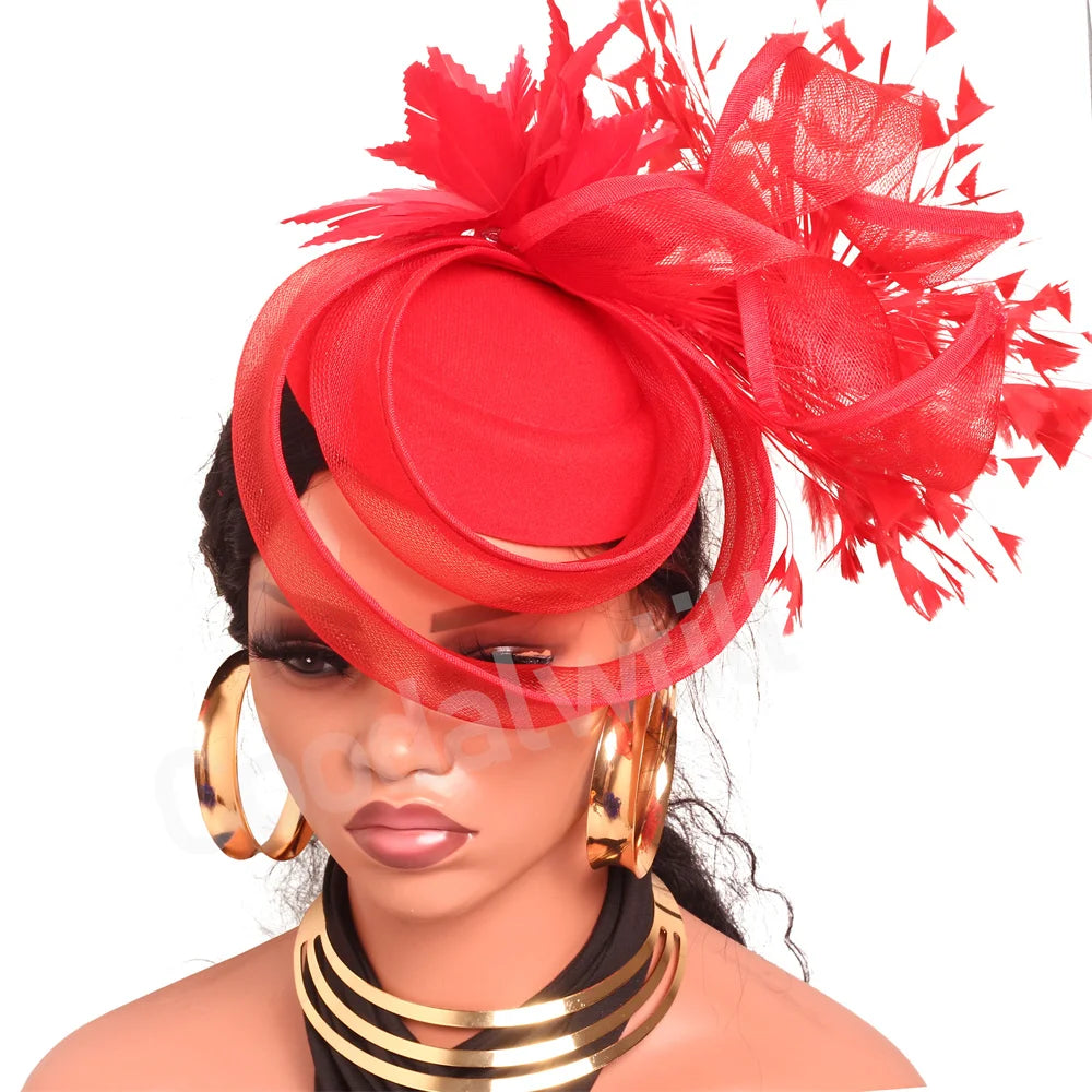 Wedding Mesh Pillbox Fascinator Hat Ladies Bride Kentucky Wedding Headwear Cocktail Church Party Chapeau Cap With Feather Clips