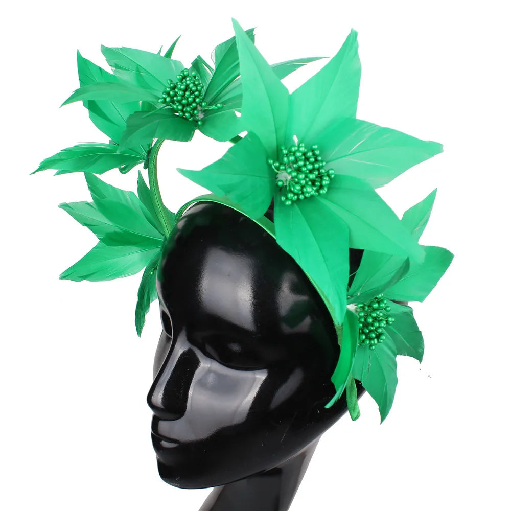 Women's Feather Hat Headband Headwear Elegant Fascinators Accessories Formal Banquet Headdress