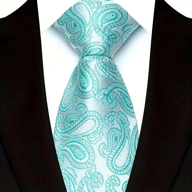 41 Colors 8CM Mens Ties Green Blue Plaid Stripes Floral Classic Business Jacquard Woven Neck ties For Wedding and Party