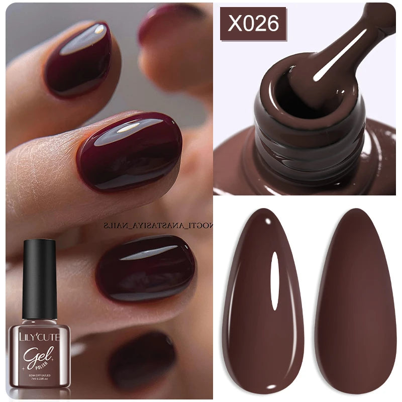 UV Gel Nail Polish | Brown Red Purple Coffee Shades | HotTrendyPicks