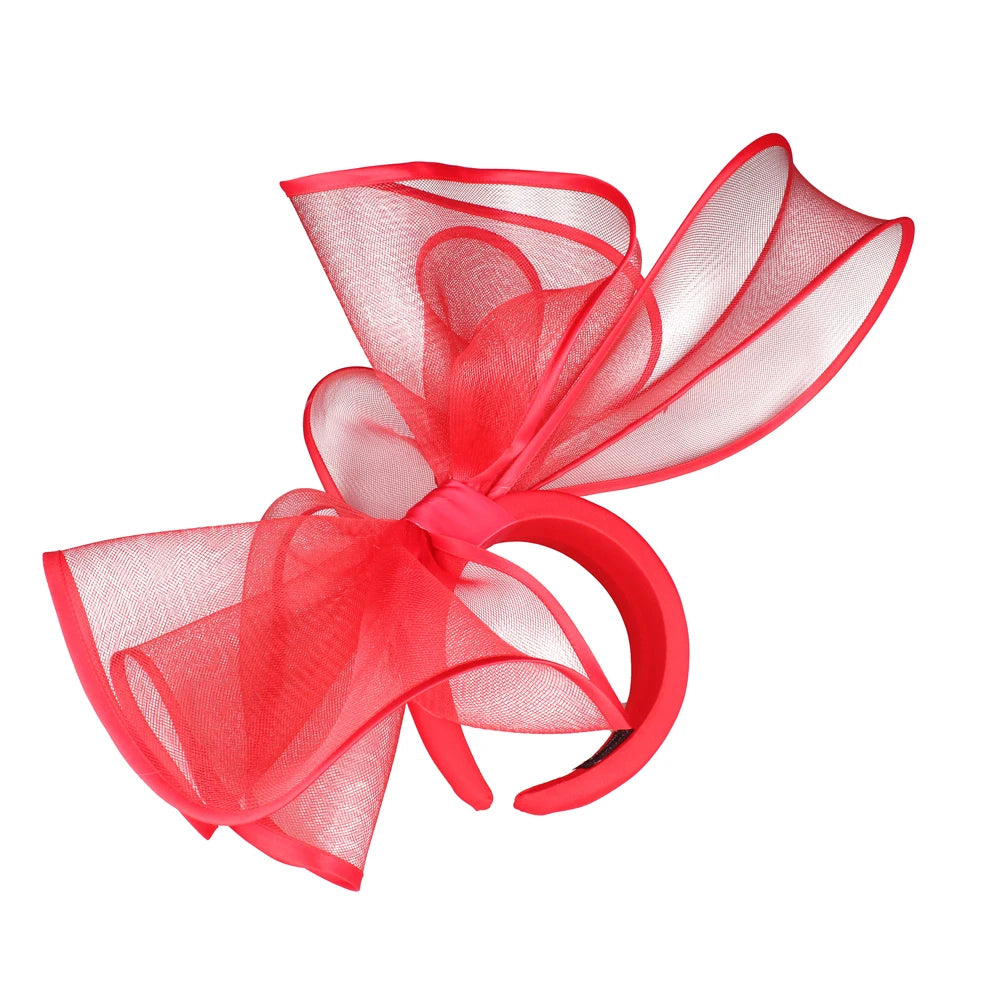 Solid Color Mesh Fascinator Wedding Hat Chapeau Cap - Women's Hairband Bride Headwear for Cocktail Tea Party Wild Hair Accessory