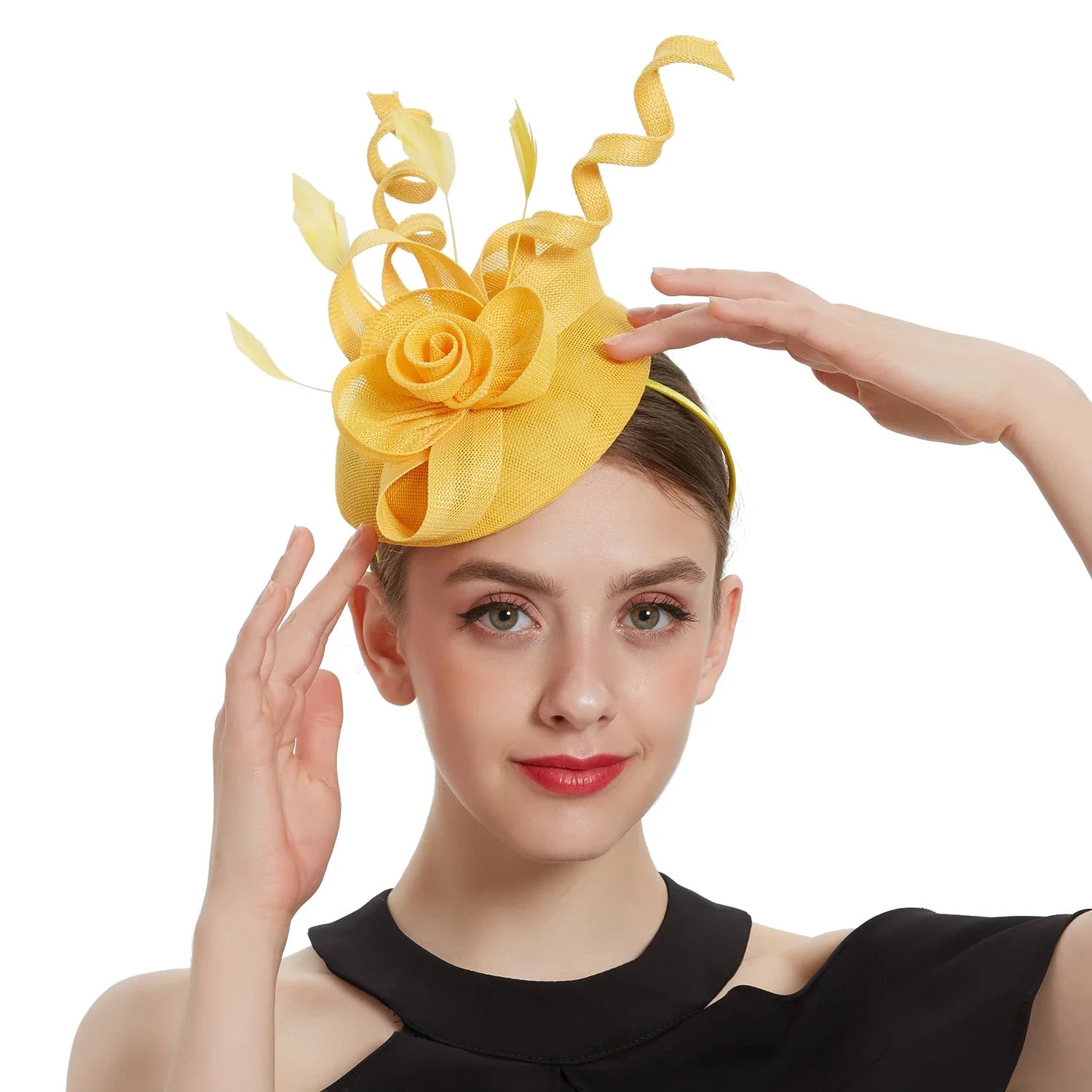 2025 Women Fascinator Hat Folding accessories Headband Bridal Hair Clip Accessories Kentucky Derby Cocktail Party Festival Hat