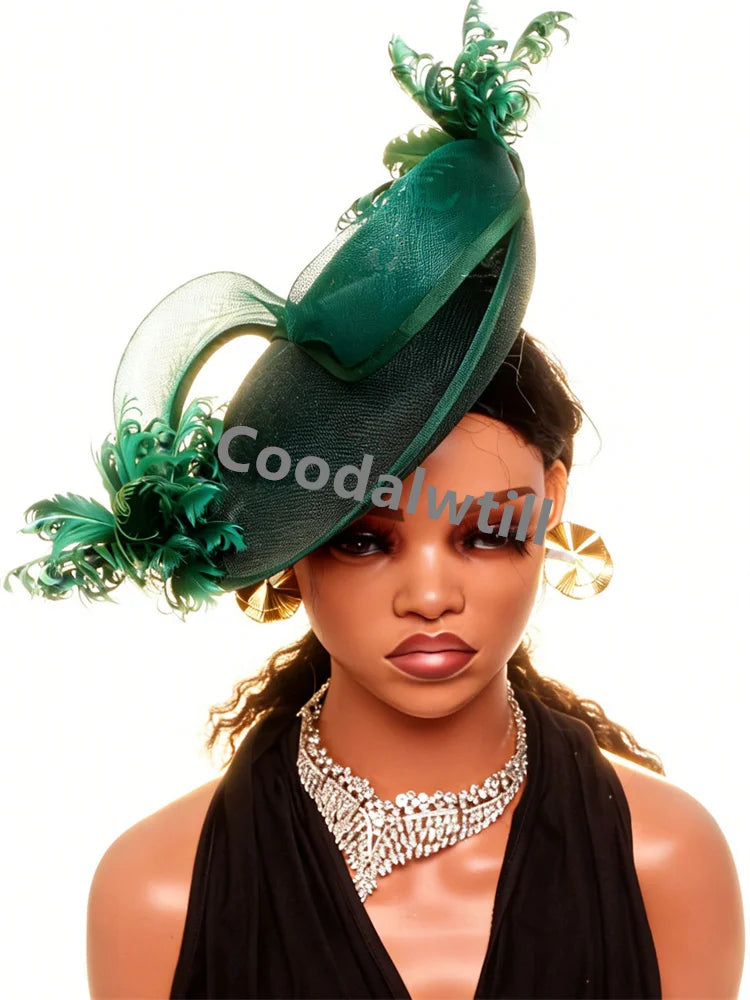 Royal Ascot Women Femme Fascinator Hair Accessories Ladies Cocktail Derby Headpiece Feather Fancy Bride Wedding Pillbox Caps