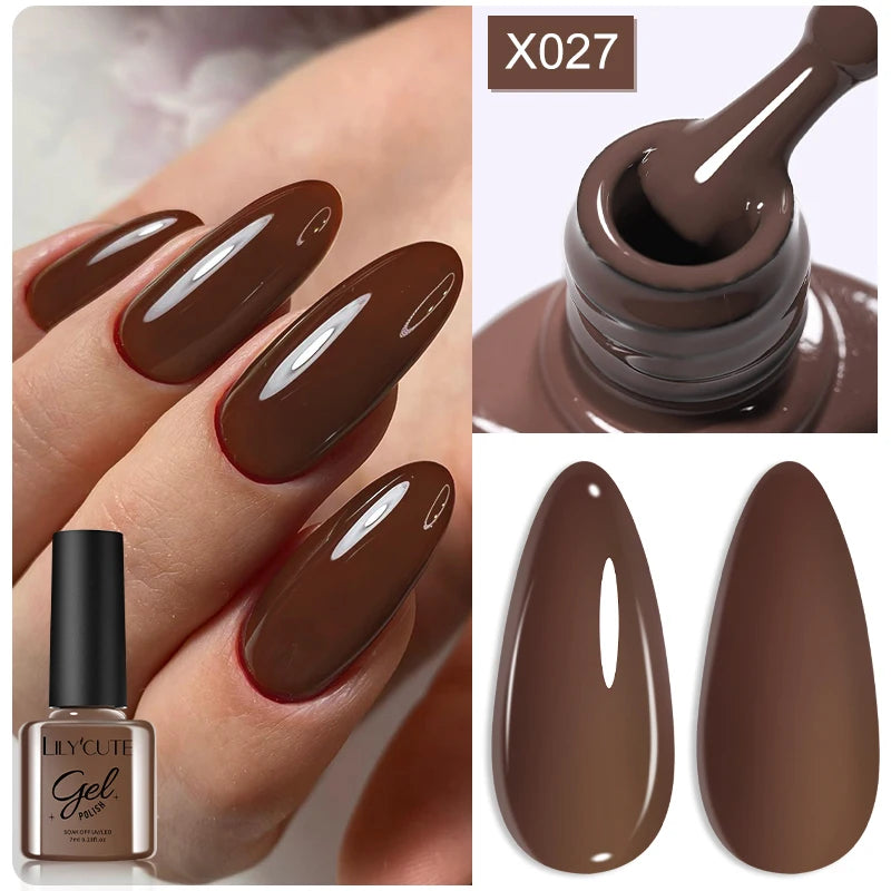 UV Gel Nail Polish | Brown Red Purple Coffee Shades | HotTrendyPicks