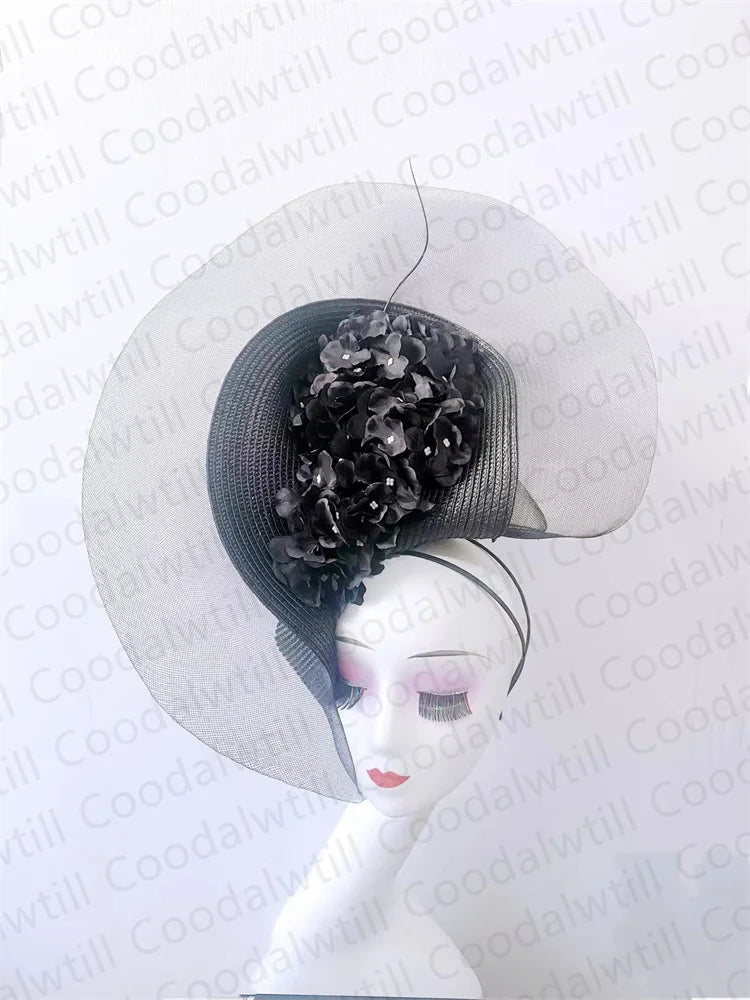 Women's Elegant Fascinator Pillbox Cap With Flower Luxury Party Derby Hat