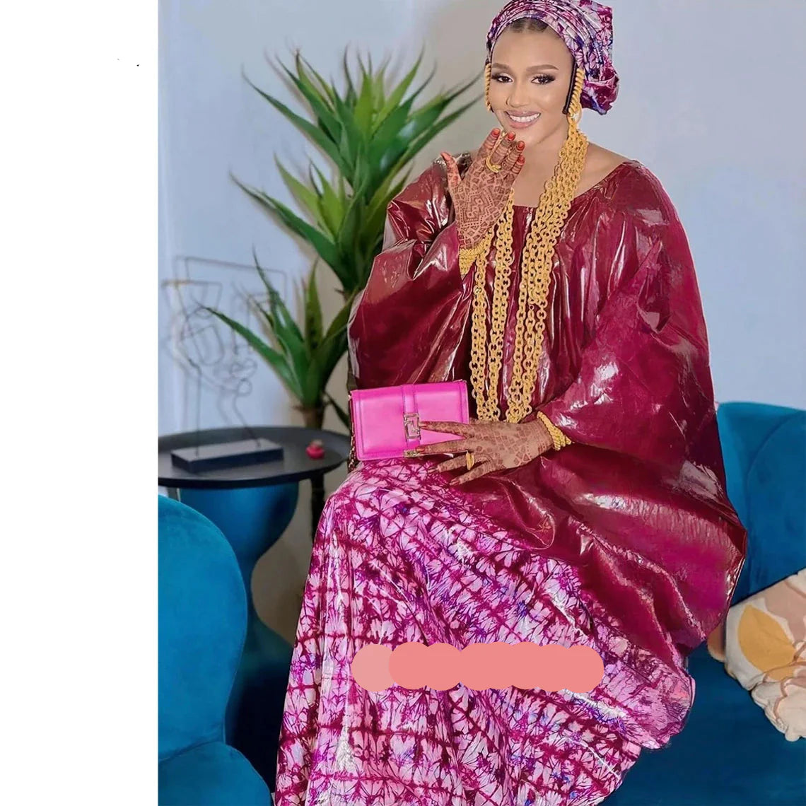 African Traditional  Print Bazin Rich Bubu Dress Original Dashiki