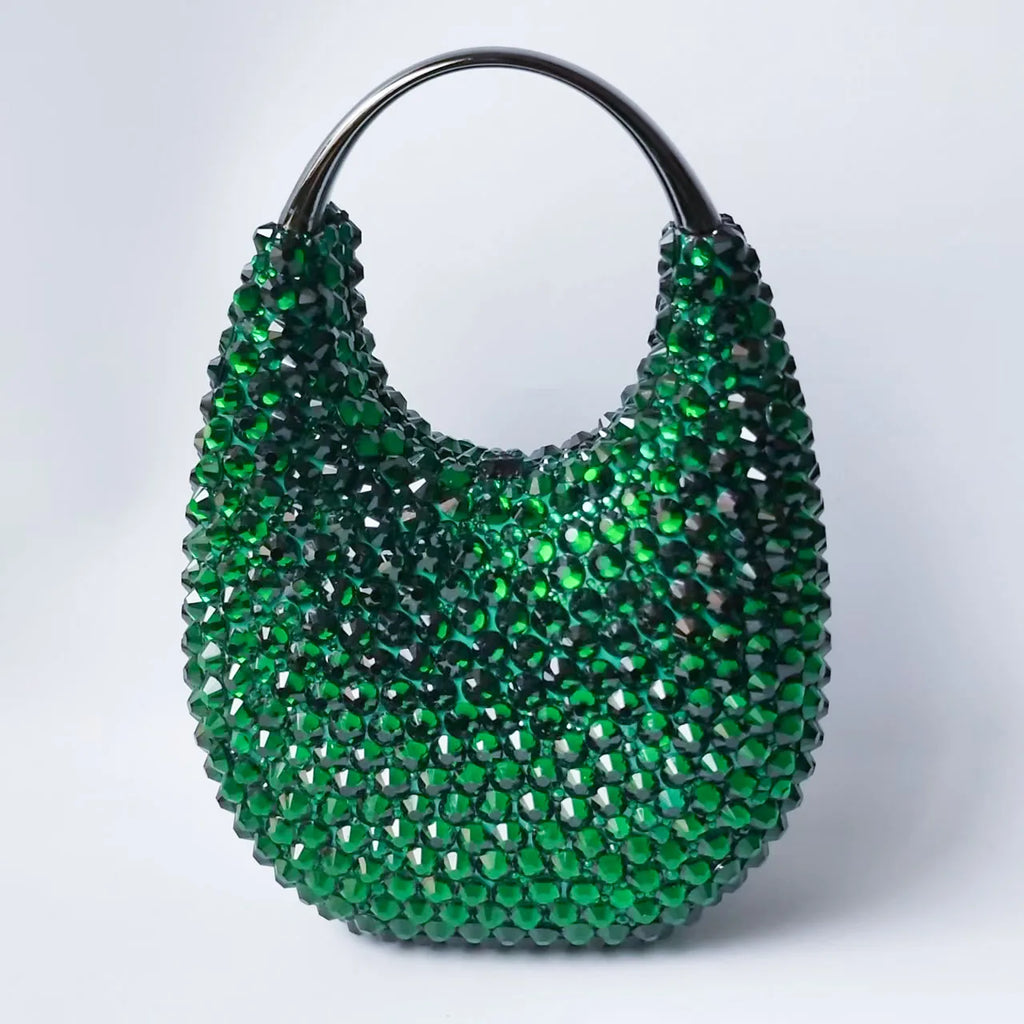 Women's Crystal Diamonds Chain Evening Clutch Bag