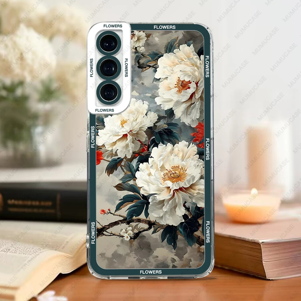 Phone Case For Samsung Galaxy A14 A21S A22 A24 A50 A31 A32 A33 A34 A51 A52 A53 A54 A71 A72 A73 Soft Cover Oil Painting Flowers