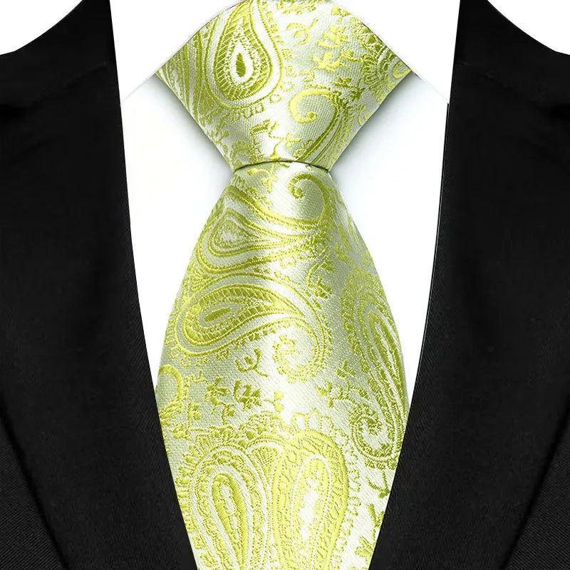 41 Colors 8CM Mens Ties Green Blue Plaid Stripes Floral Classic Business Jacquard Woven Neck ties For Wedding and Party