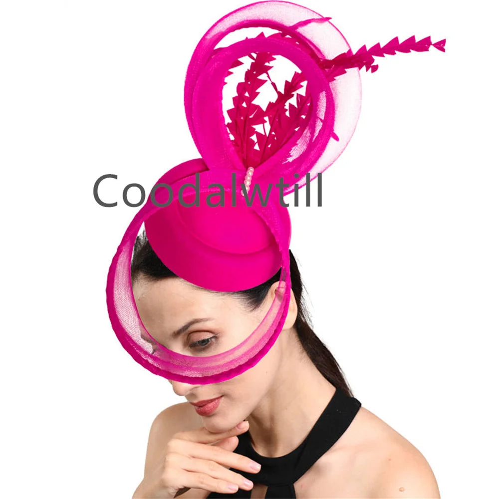 Charming Mesh Fascinator Hat Ladies Elegant Derby Beils Pillbox Fasciantor Feather Hair Accessories For Women Race Party Chapeau