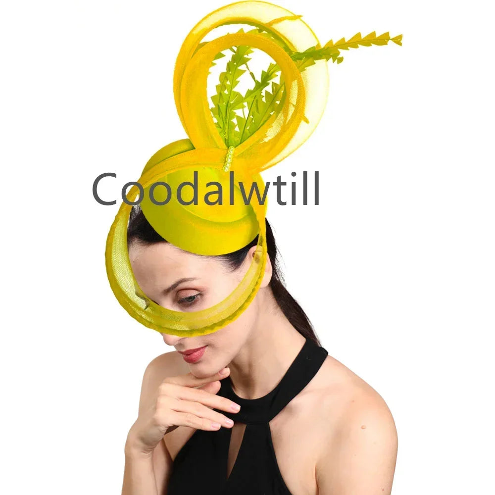 Feather Derbr Fascinator Hats Women Vintage Church Pillbox Cap Headband Ladies Elegant Cocktail Kentucky Headpiece Fascinators