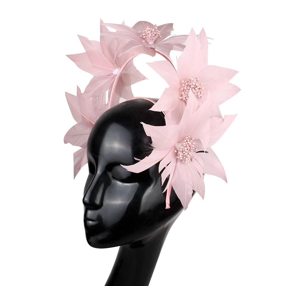 Women's Feather Hat Headband Headwear Elegant Fascinators Accessories Formal Banquet Headdress