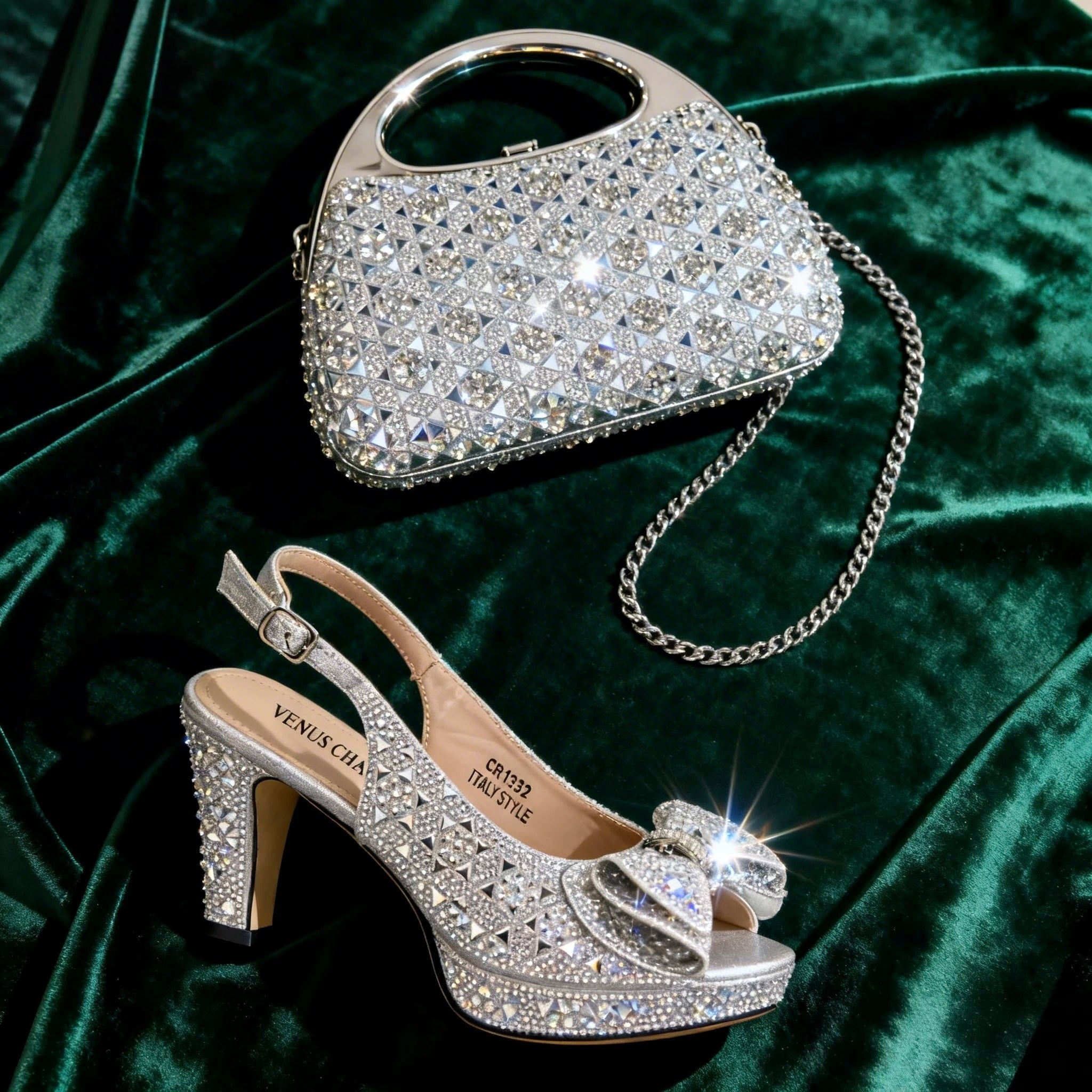 Women's Rhinestone Peep Toe High Heel Sandals | Spike Heel Party Shoes | EU 37–43