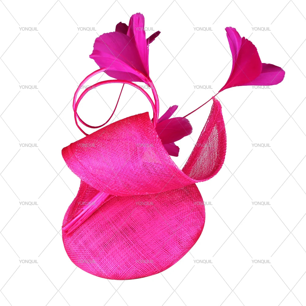 Elegant Bridal High Quality Sinamay Wedding Hat Fascinators Headwear for Women Banquet Cocktail Millinery Hair Accessories