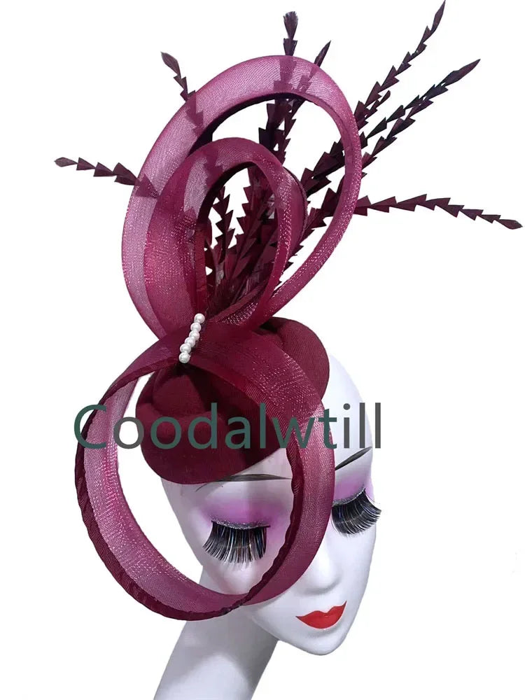 Women Vintage Pillbox Cap Headband Elegant Cocktail Kentucky Headpiece Fascinators