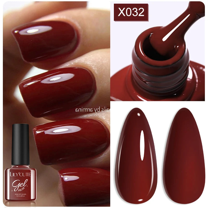 UV Gel Nail Polish | Brown Red Purple Coffee Shades | HotTrendyPicks