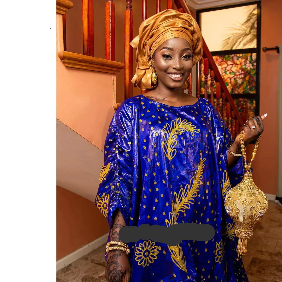 African Traditional  Print Bazin Rich Bubu Dress Original Dashiki