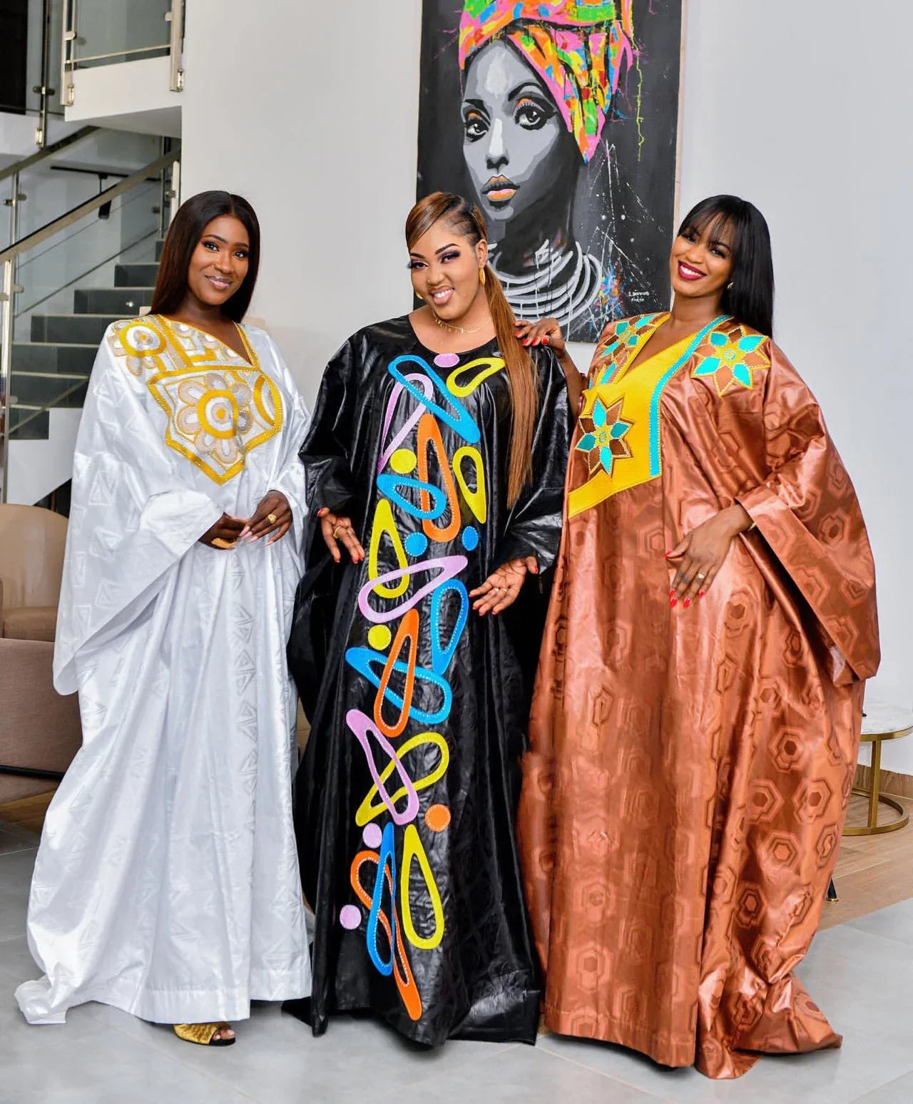 African Attire For Women Bazin Riche Embroidery Plus Size Elegant Party Church Dress