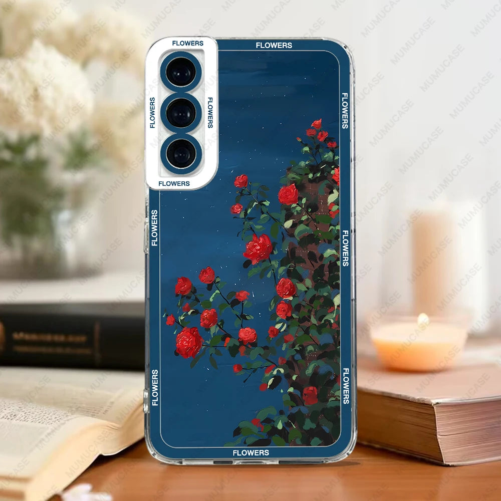 Phone Case For Samsung Galaxy A14 A21S A22 A24 A50 A31 A32 A33 A34 A51 A52 A53 A54 A71 A72 A73 Soft Cover Oil Painting Flowers