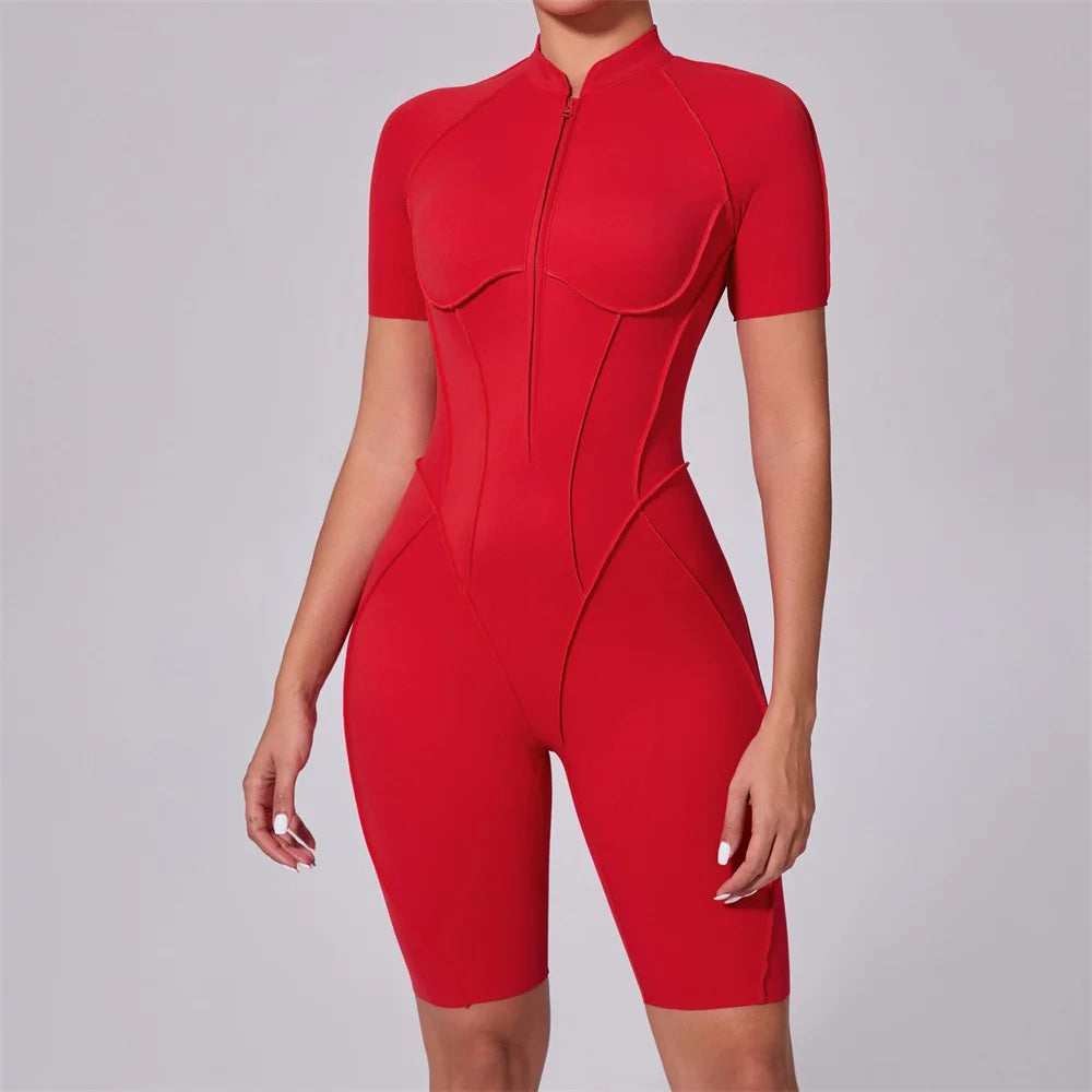 Yoga Set Sports Fitness Hollow Back Skinny Women One-Piece Jumpsuits Workout Legging Clothing Gym Bodysuit  XP83