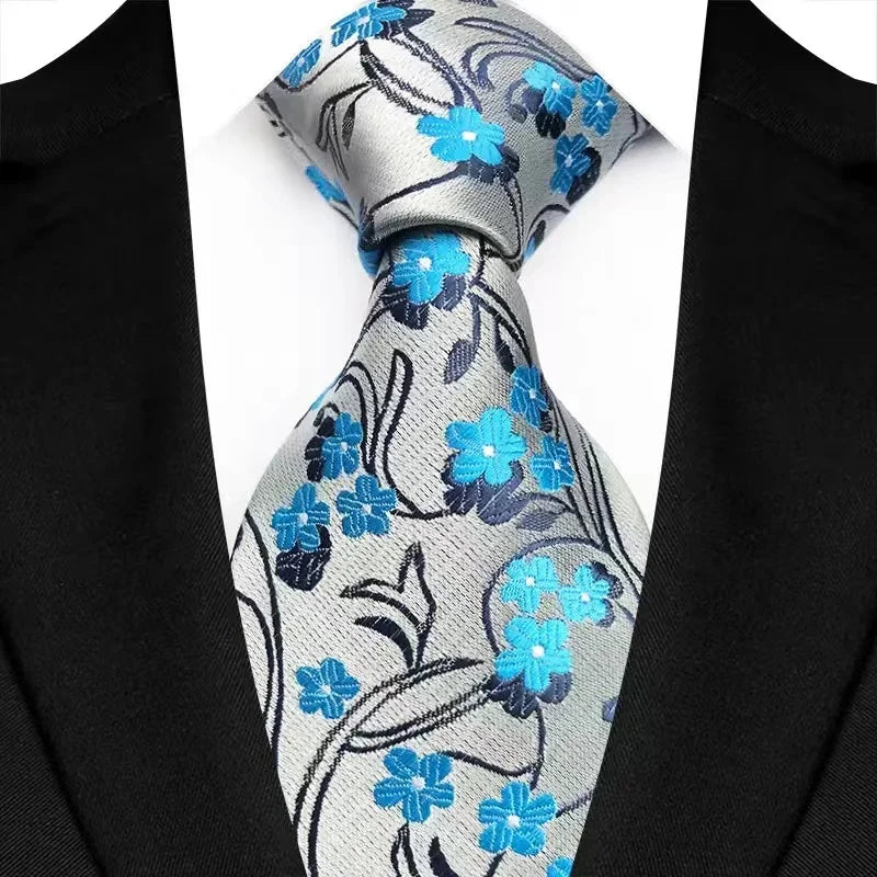 41 Colors 8CM Mens Ties Green Blue Plaid Stripes Floral Classic Business Jacquard Woven Neck ties For Wedding and Party