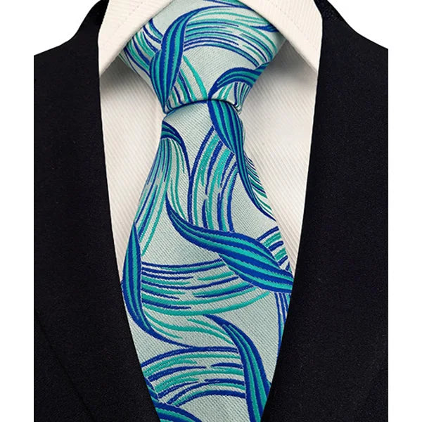41 Colors 8CM Mens Ties Green Blue Plaid Stripes Floral Classic Business Jacquard Woven Neck ties For Wedding and Party