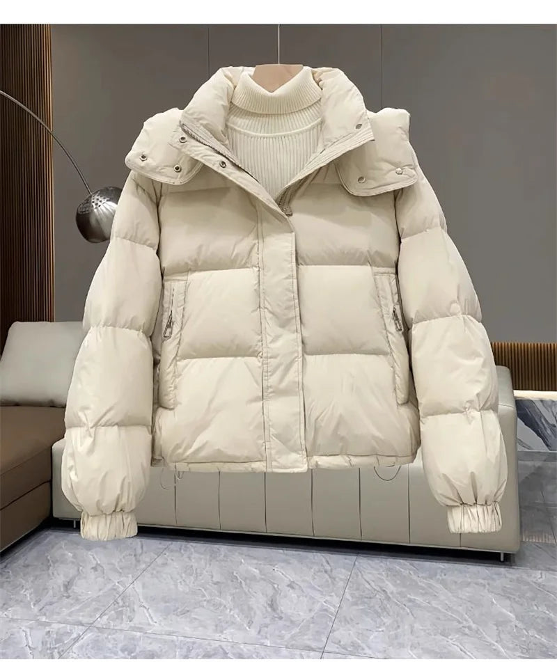 Autumn Winter New Women's Parkas Down Cotton Jacket Hooded Padded Parkas Jackets Warm Thick Coats Female Outerwear Streetwear