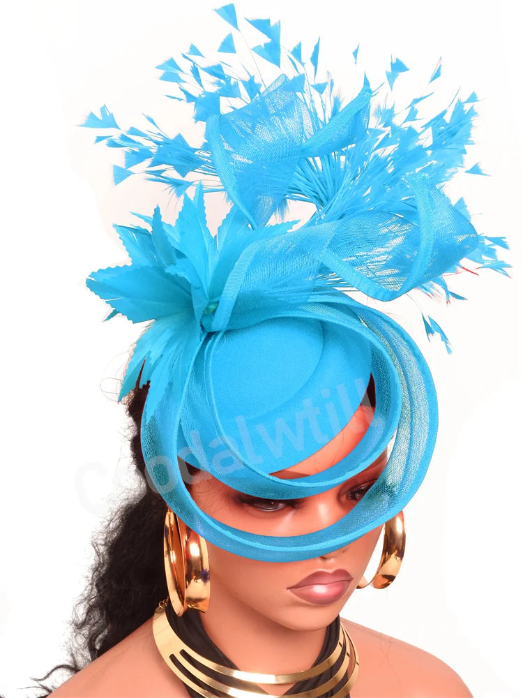 Wedding Mesh Pillbox Fascinator Hat Ladies Bride Kentucky Wedding Headwear Cocktail Church Party Chapeau Cap With Feather Clips
