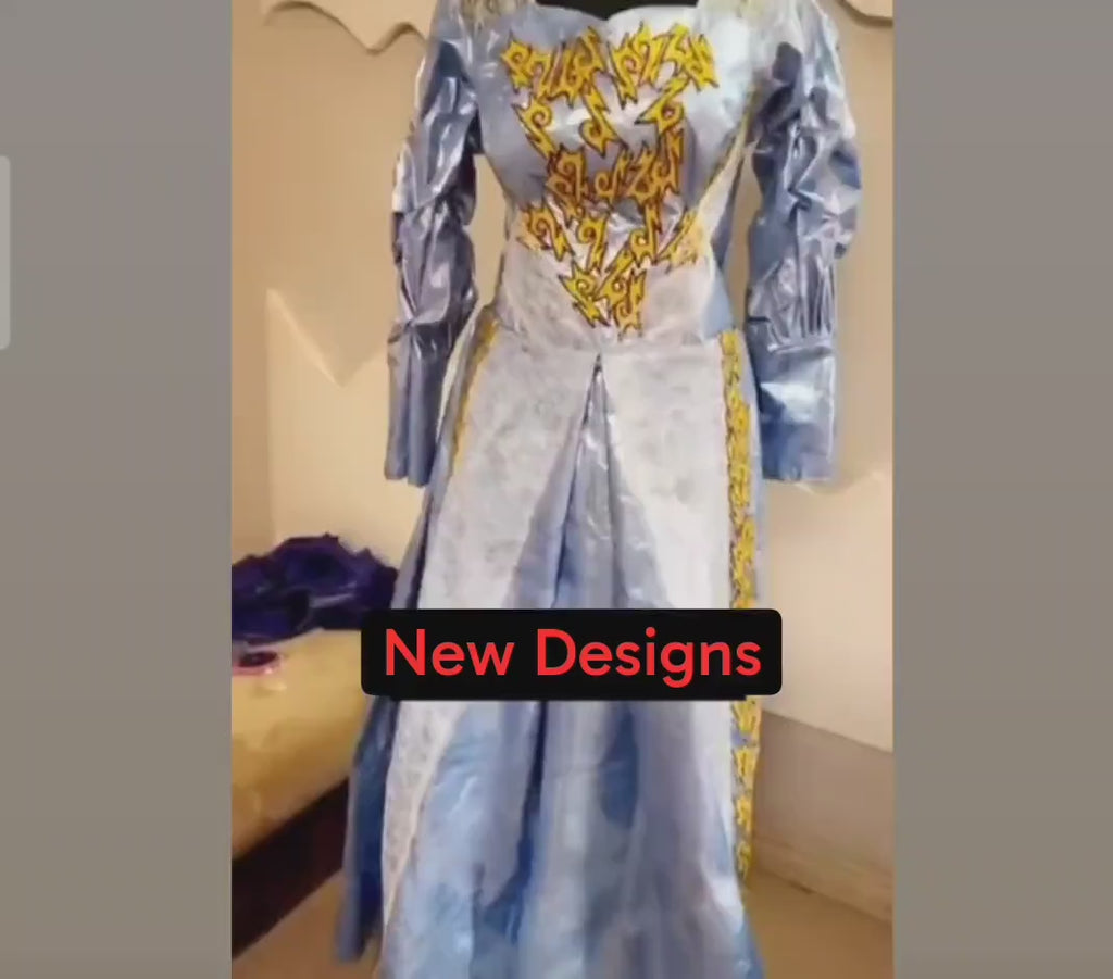 African Bazin Riche Abaya Dress | Elegant Embroidered Grand Bubu, Head Scarf In Pink